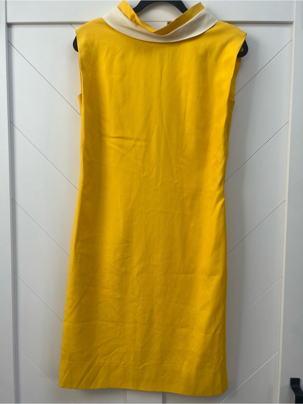 1960’s/1970’s Ivan Frederic’s Yellow Sleeveless Shift Dress with Contrast Collar